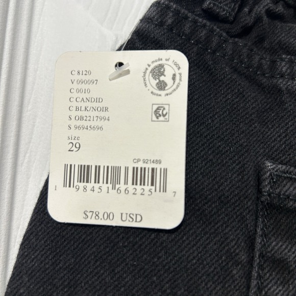 Free People We The Free Demi Denim Mini Skort Size 29 Black Denim Pockets NWT$78 - Picture 9 of 12